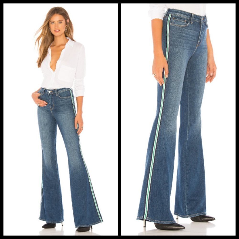 💕L'AGENCE💕 Solana High-Rise Flare Side Stripe Jeans 25
